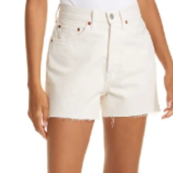 Re/Done '50s Cutoff High Waist Denim Shorts white - Picture 4 of 8